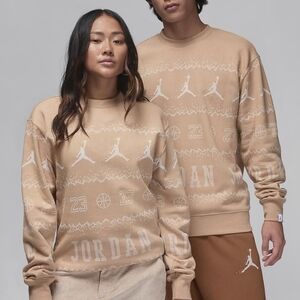 Jordan Essentials Festive Fleece Pullover Sweater Size Medium NWT